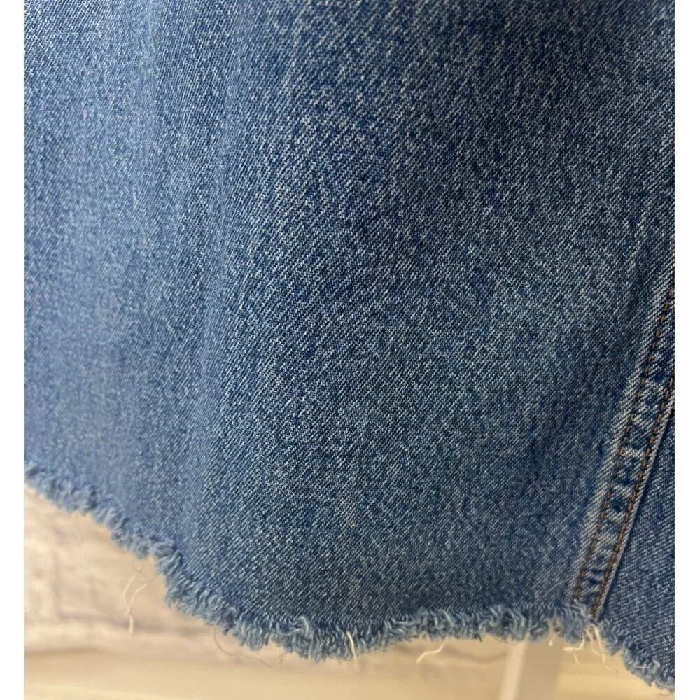 Free People Wide Leg Jeans Raw Hem Ladies Size 8 High Waist